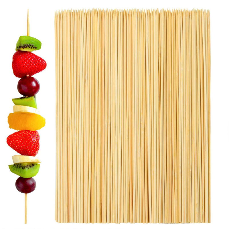 Bamboo Kebab Paddle Stick Gun Skewer Flat Flag Skewers Teppo Skewer with Logo