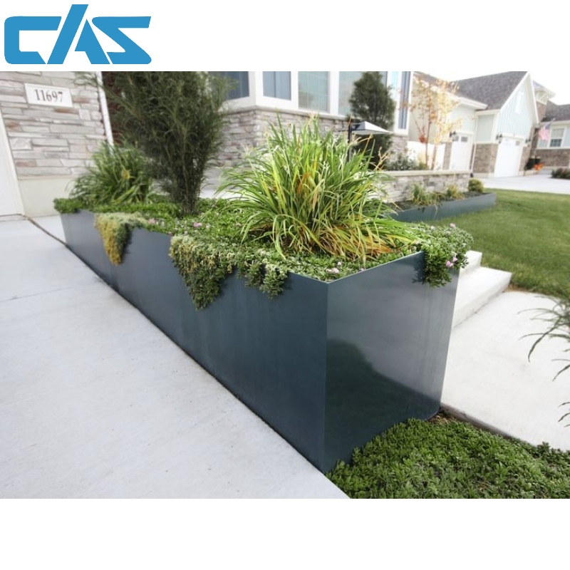 Premium Matte Stainless Steel Planter Box for Elegant Spaces