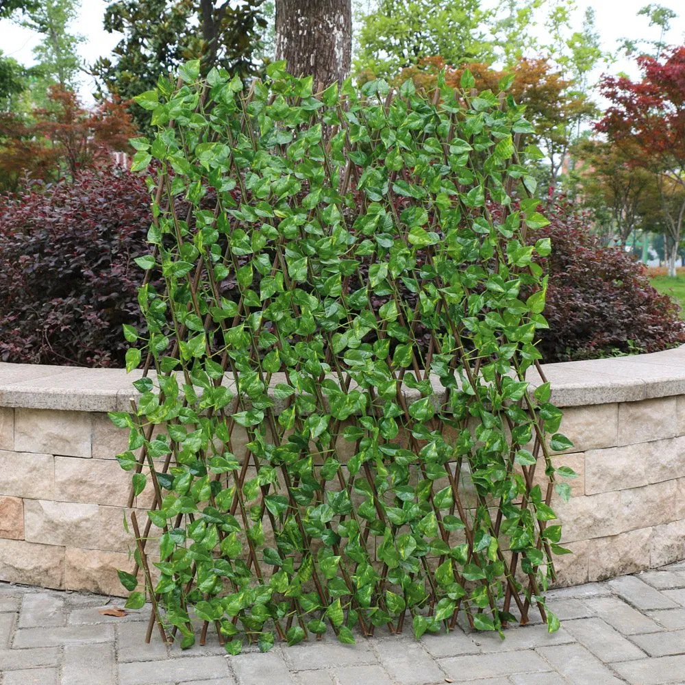 Garden Home Decoration Garden Trellis Outdoor Plant Telescopic Fence Artificial Leaf Fence