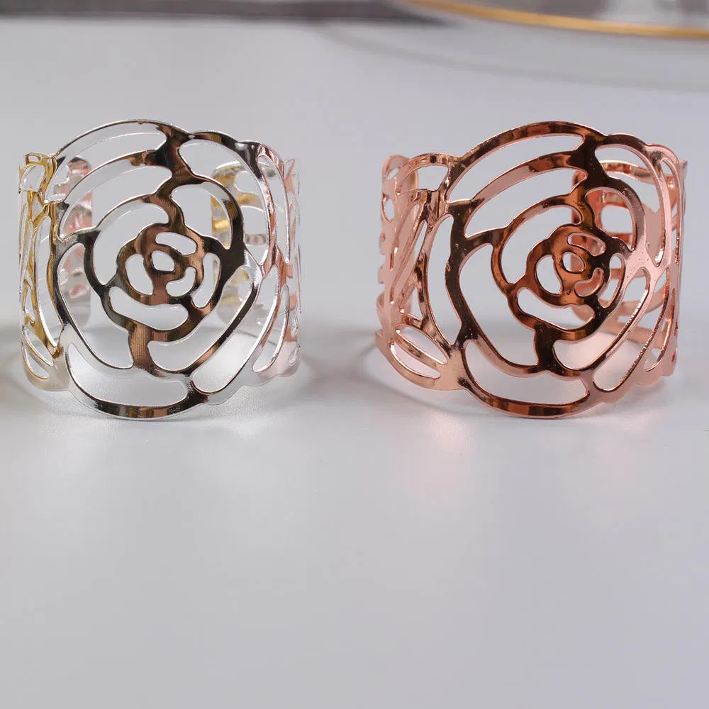 Gold Silver Kirsite Metal Hotel Restaurant Wedding Dinner Napkin Ring