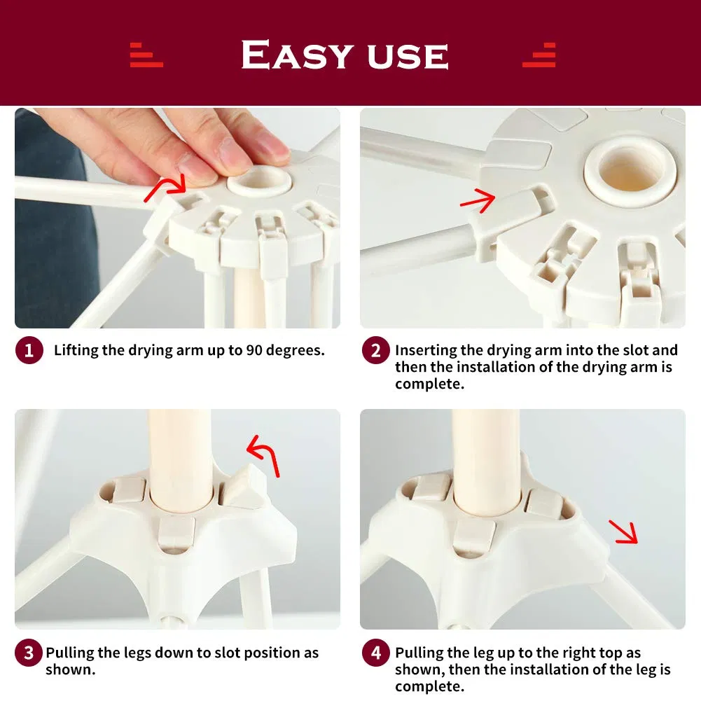 10 Arms Collapsible Pasta Drying Rack Plastic Foldable Fresh Spaghetti Hanger