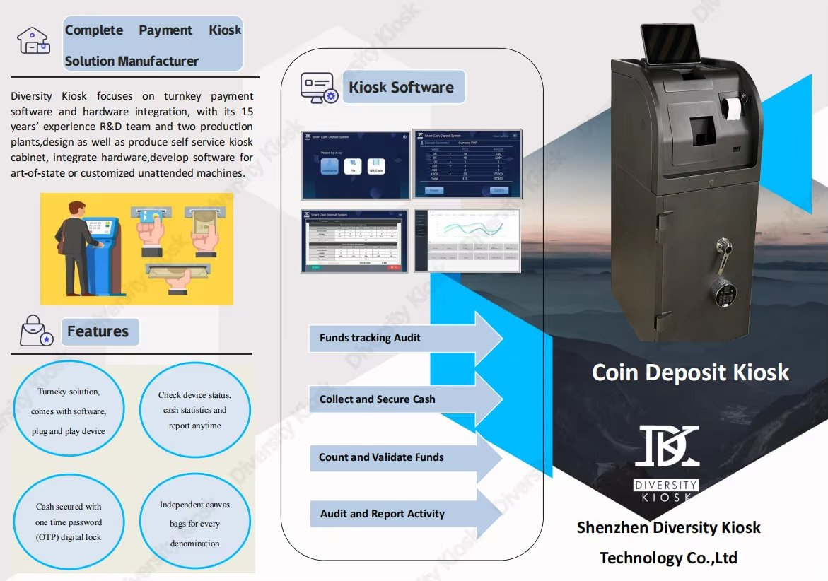 High Speed Cash Deposit Machine Cash Acceptor ATM Machine Smart Cash Management Teller Machine for Retail Back Office