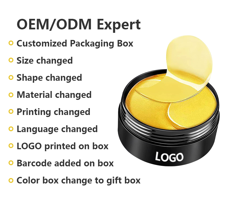 Factory Price Custom Crystal Eye Mask 24K Gold Collagen Gel Eye Pads Deep Hydration Reducing Dark Circles Hydroge Under Eye Patch