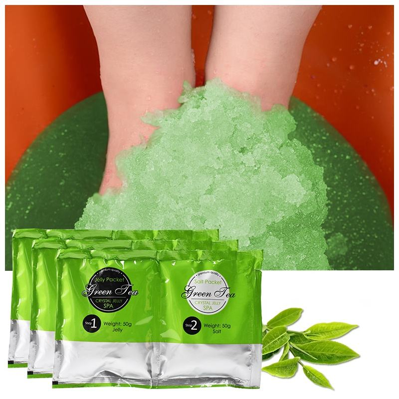Beauty Cosmetics Foot Care Crystal Jelly Foot SPA Exfoliating Green Tee Foot Bath Salt Foot Mask