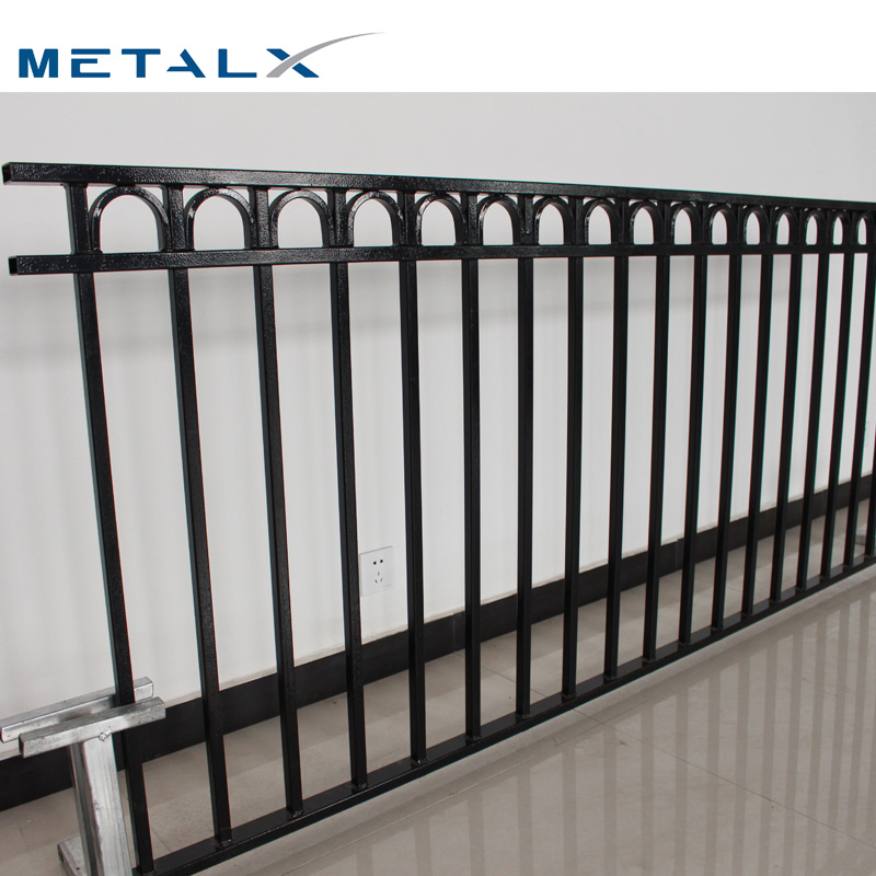 Residential Powder Coated Wrought Iron Steel Fence Panels Metal Garrison Fencing