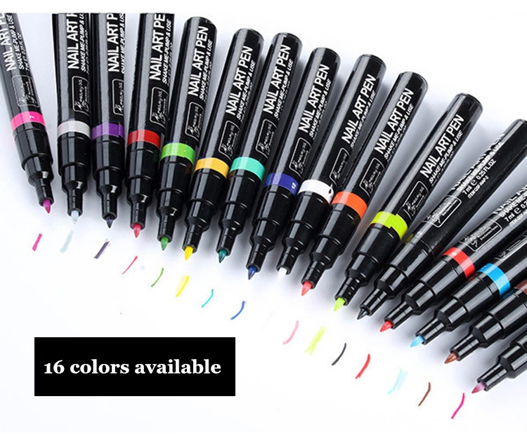 3 in 1 16colors One Step UV Gel Soak off UV Gel Polish Nail Art Gel Pencil Varnish Nail Polish Pen for Nail Art