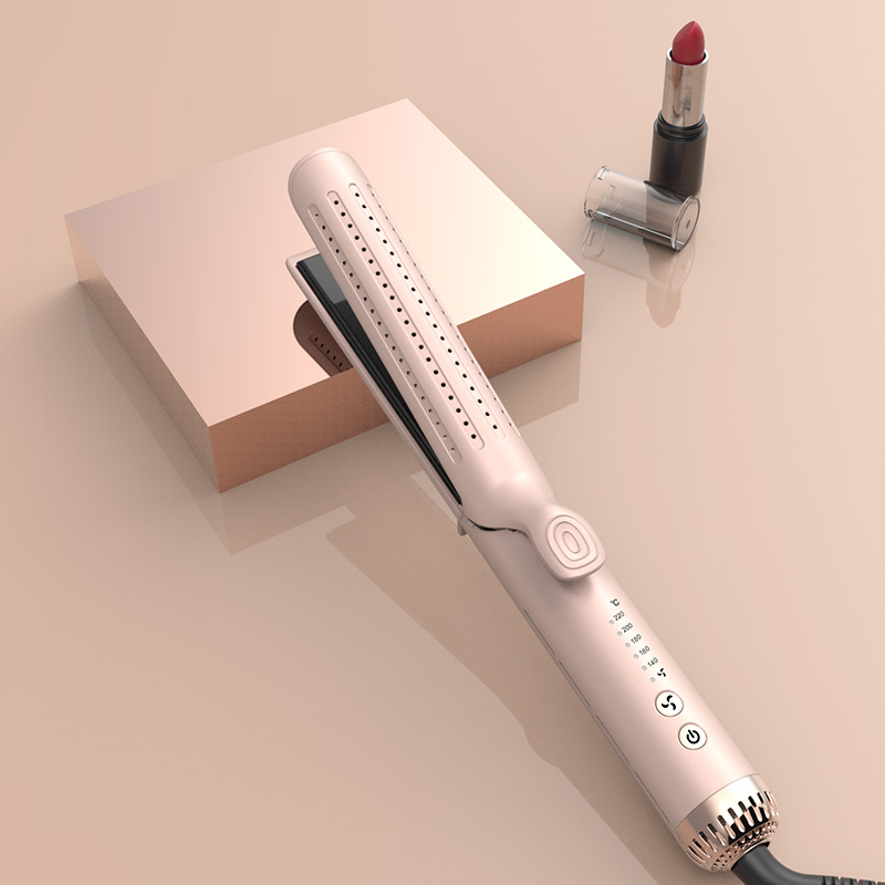 Titanium Alloy Straight Hair and Curling Iron for Long-Lasting Hairstyles, Cold Air Flow Curls, and Burn Prevention