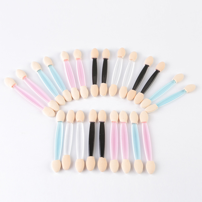 Eyeshadow Applicators with Container, Disposable Dual Sides Eyeshadow Brushes, Eyeshadow Sponge Applicator Makeup Applicators