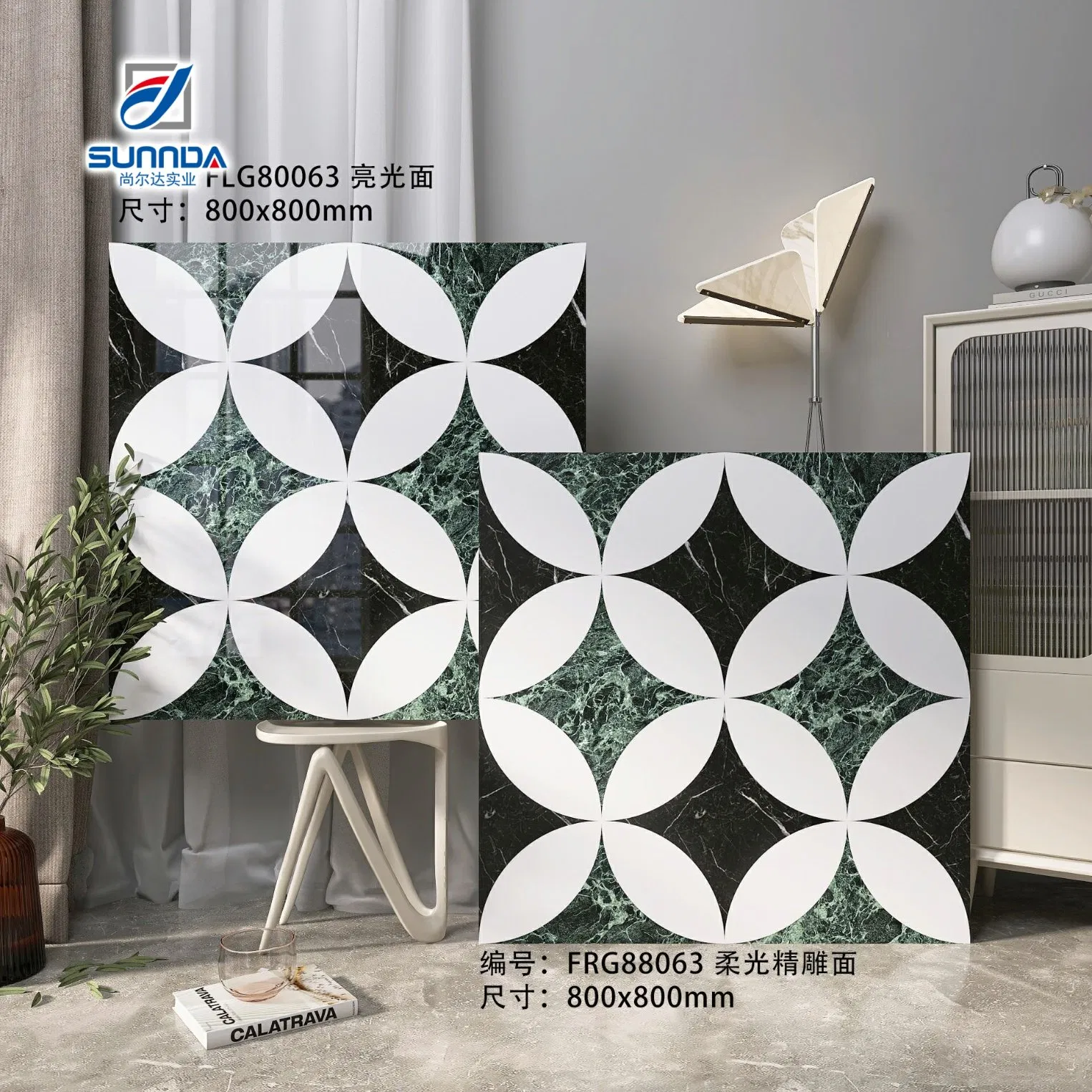 Foshan China Flower Art Designs Ceramic Wall and Floor Tile Kitchen and Bathroom Decoration