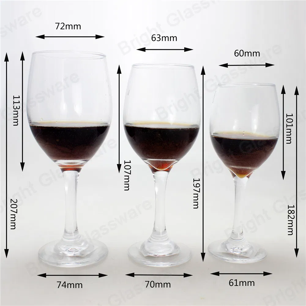 Clear Mouth Blown Stem Wine Glass for Hotel and Restaurant