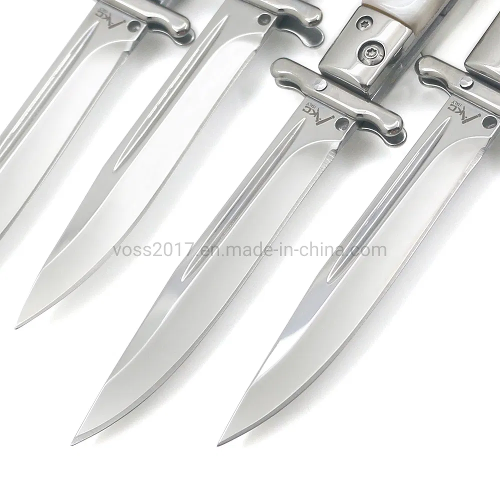 9" Italian Akc Stiletto Switchblade Knife Mafia High Quality Automatic Knives