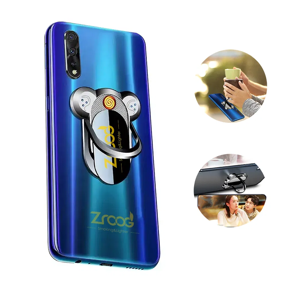 Lovisle Tech Electric USB Mobile Phone Lighter Kickstand Finger Ring Grip