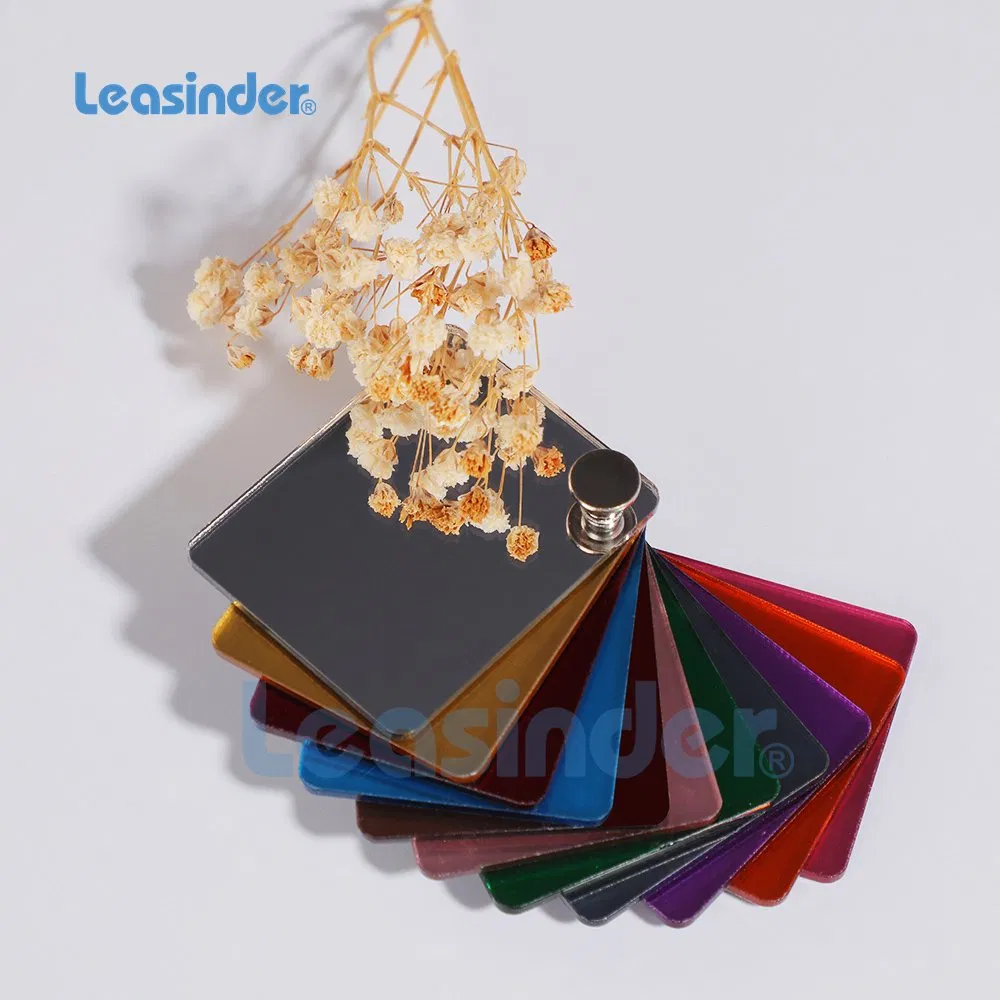 Leasinder High Quality China Factory Silver Gold PMMA Acrylic Mirror Sheet 0.8-5mm Thickness PE Film Craft Paper Packing Acrylic Mirror
