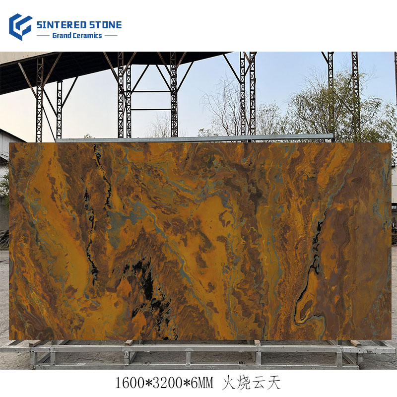 High Quality 1600X3200X6mm Sintered Stone Large Slab Customizable Size for Outdoor Dining Living Room Hall for Coffee Table