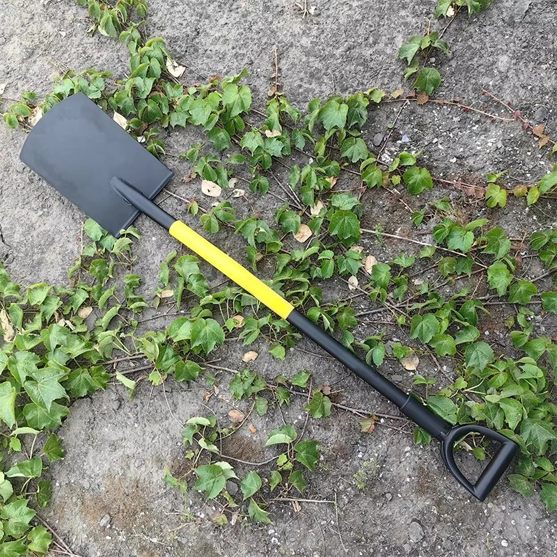 Premium Carbon Steel Garden Shovel with Ergonomic Plastic Grip for Digging