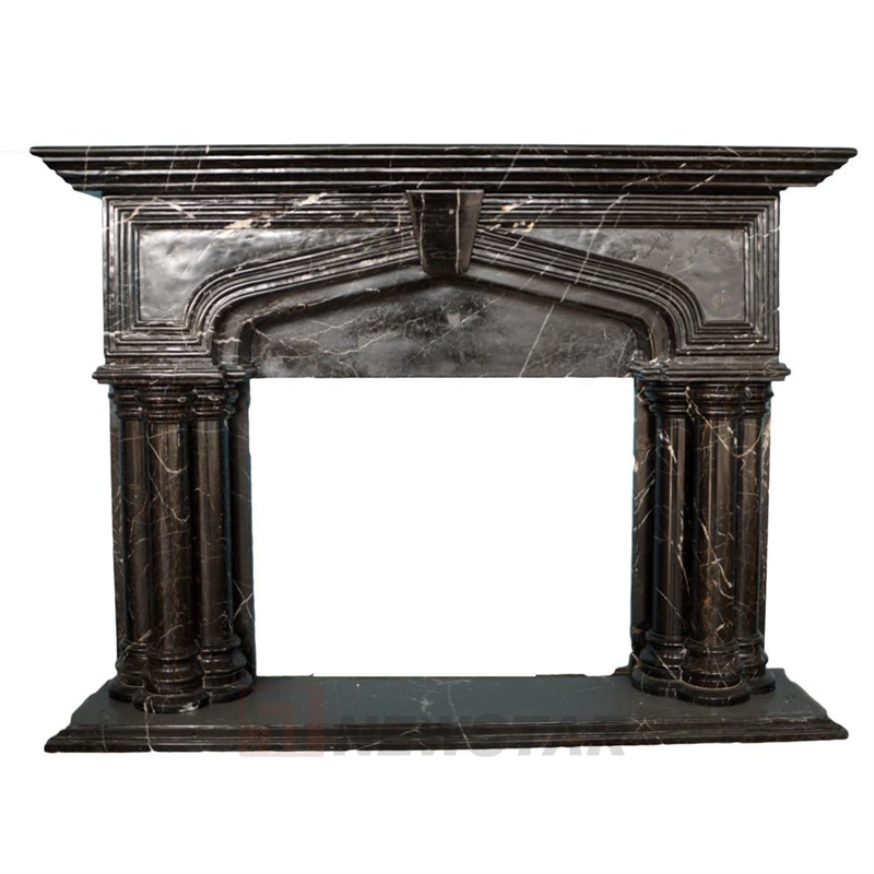 Newstar Custom China Hanging Fireplace Black Marble Fireplace Mantel