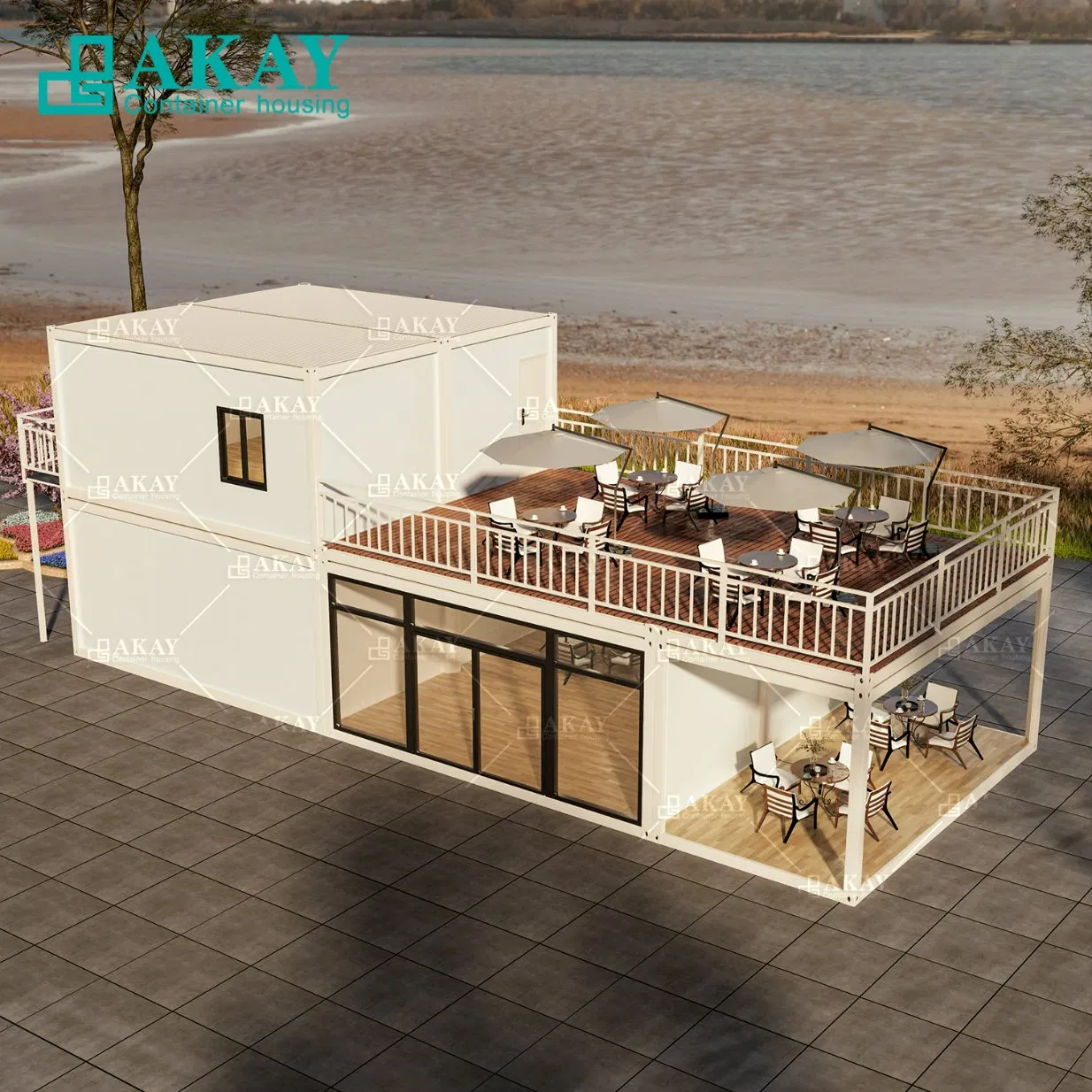 Luxury Design Two Layers Apartment Fabricated Living Portable Container House Prefabricated-Building
