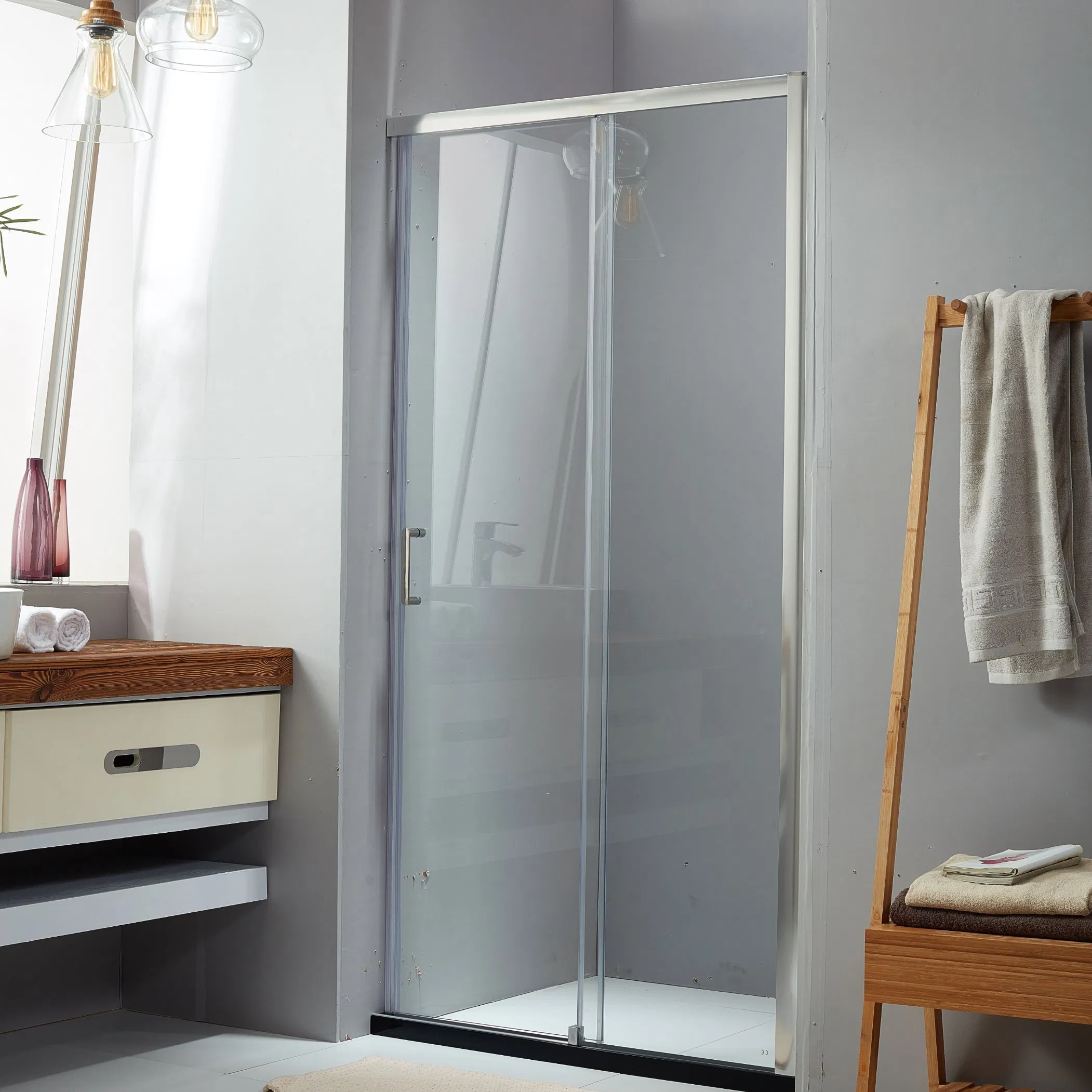 Elegant Design Wet Dry separation Shower Screen Bypass Shower Door