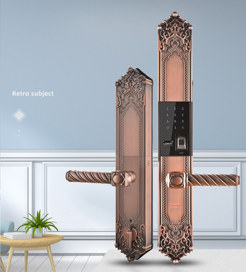 Luxury Fingerprint Passward Entry Door Handle Keyless Smart Lock