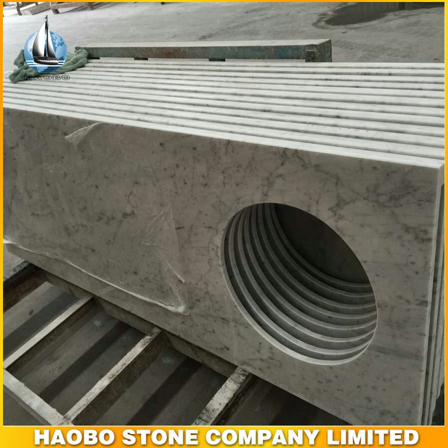 Haobo Bianco Carrara White Marble Bathroom Countertop