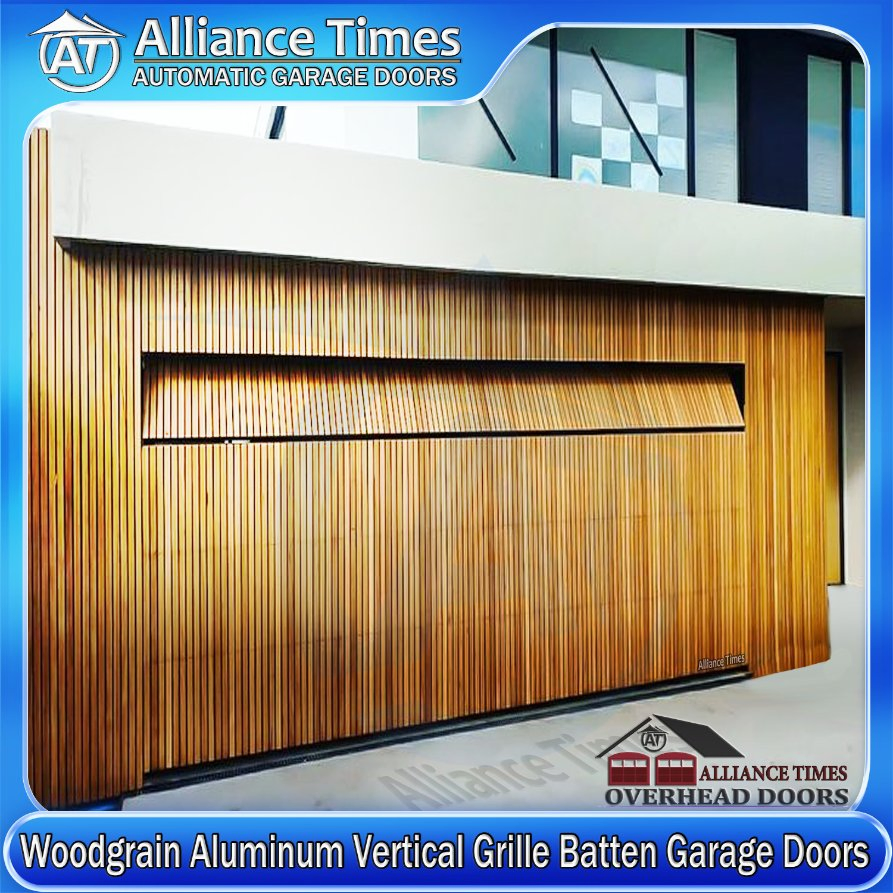 Flush Mounted Australian Home Residential Aluminum Woodgrain Grille Battens Sectional Overhead Automatic Garage Doors