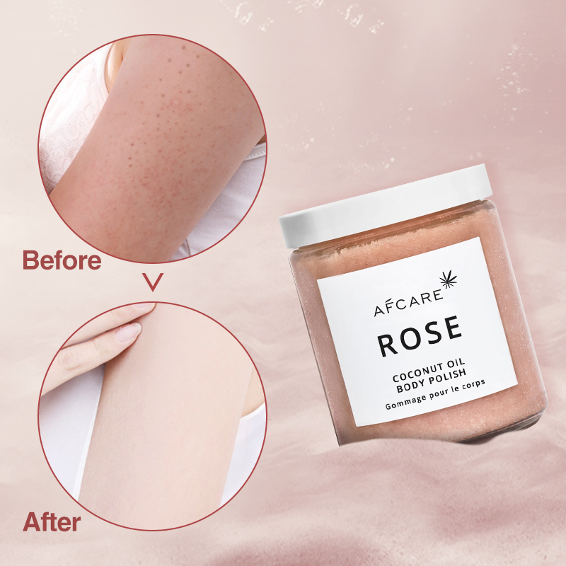 Rose Coconut Oil Body Scrub Polish Exfoliating Whitening Moisturizing
