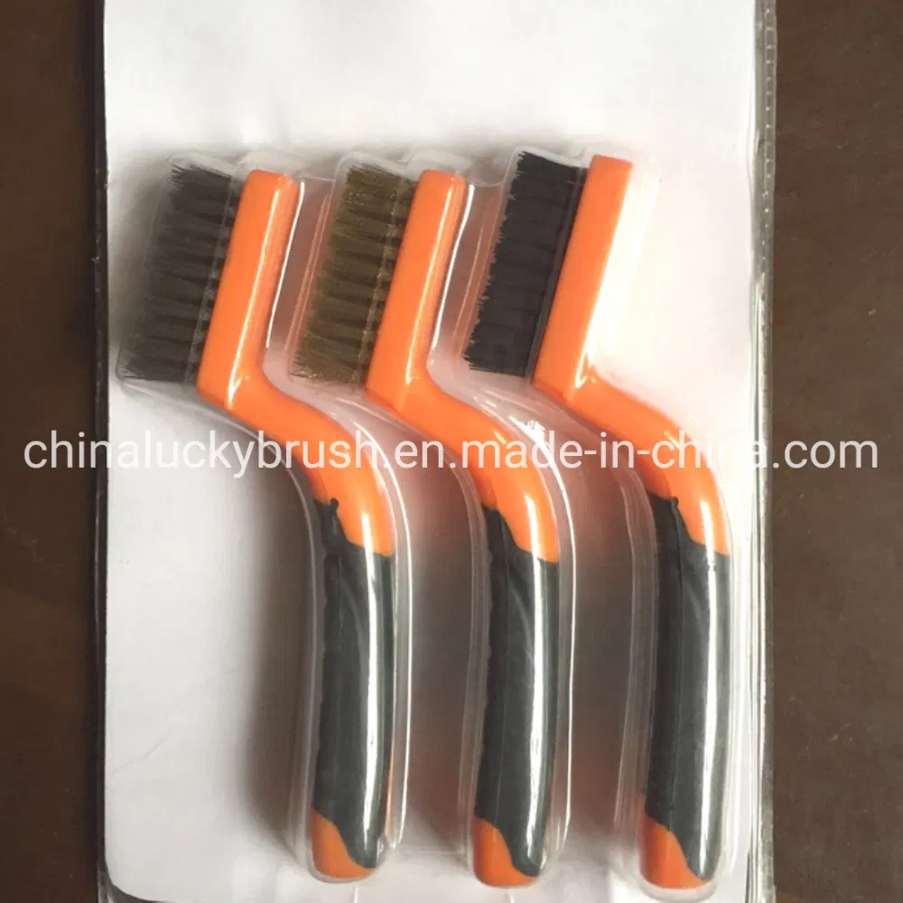 7inch Two Colour Plastic Handle Mini Wire Brush (YY-539)