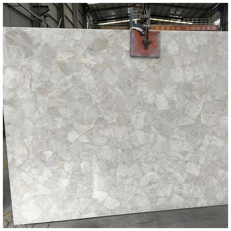 Translucent Pure White Crystal Slabs for Countertops and Tiles