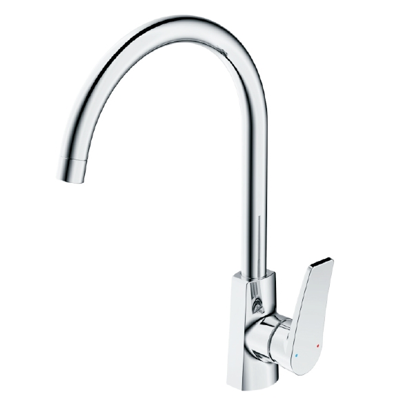 Brass Sink Faucet Polished Chrome European Style Single Handle One Hole Kitchen Mixer