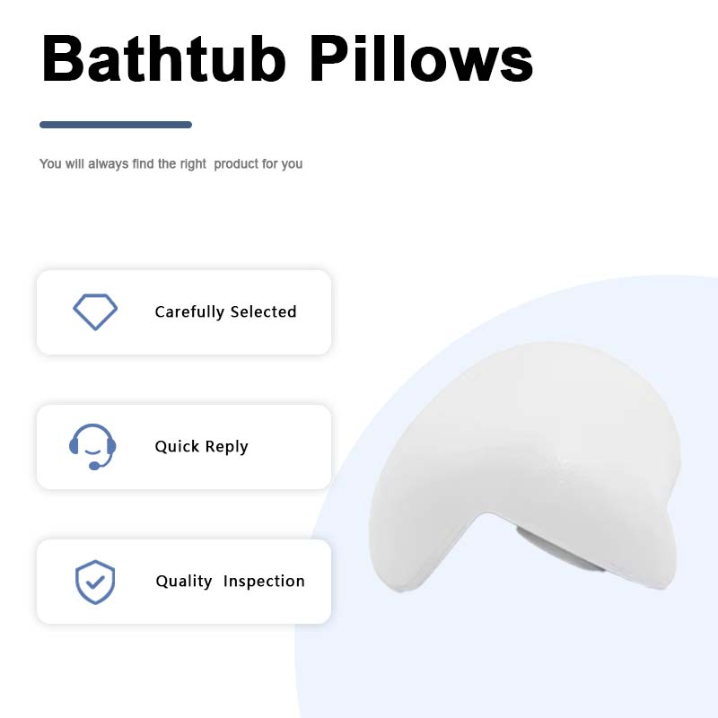 Bathtub Pillow with Suction Cups White Luxury Bathtub Headrest