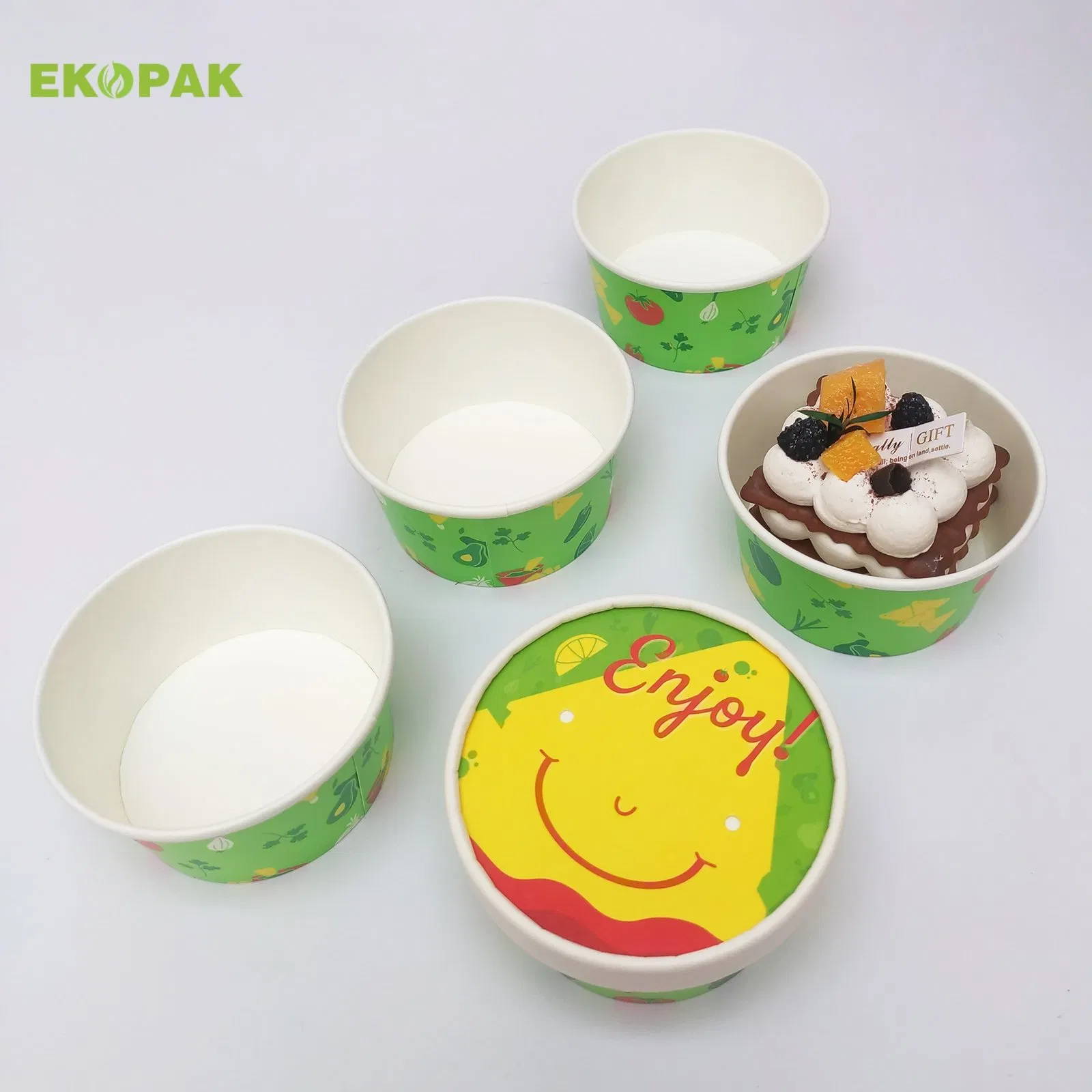 Disposable Frozen Yogurt Paper Cup Ice Cream Square Cup Packaging