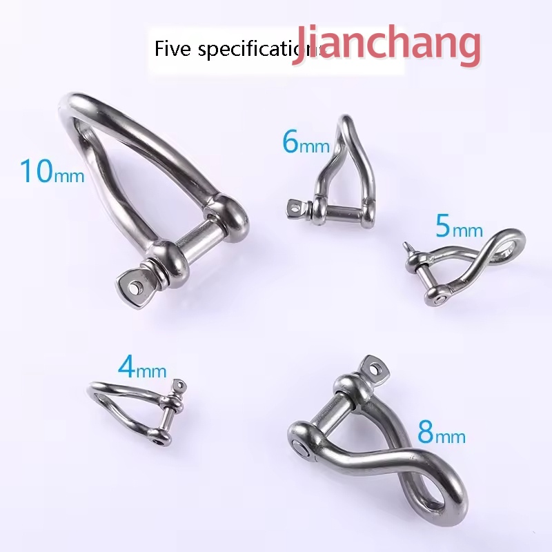 Hot Sale Industrial SS304/316 Twisted Shackle with Captive Pin Forged Carbon Anchors Lifting Mining Heavy Industry Applications