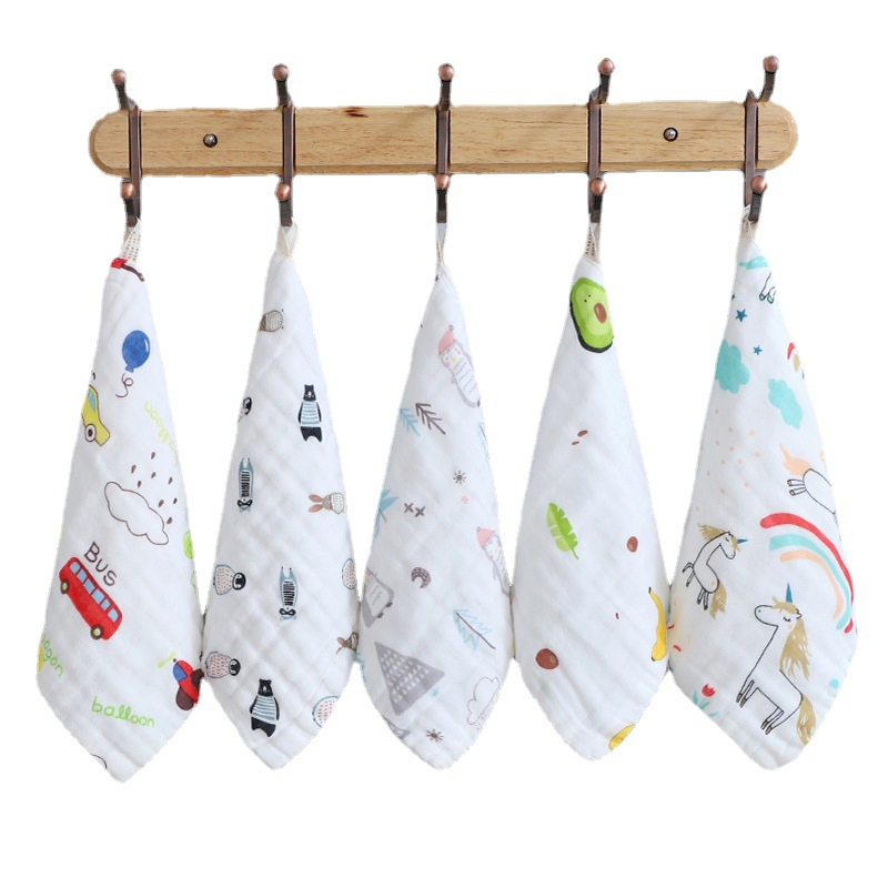 6-Layer Cotton Baby Drool Towels, a-Class Absorbent Cartoon