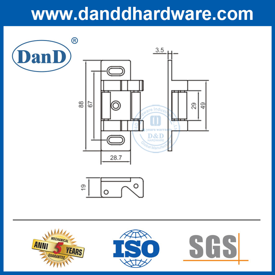 Steel Roller Strike Shim Ss Panic Exit Device Bar Rim Strike