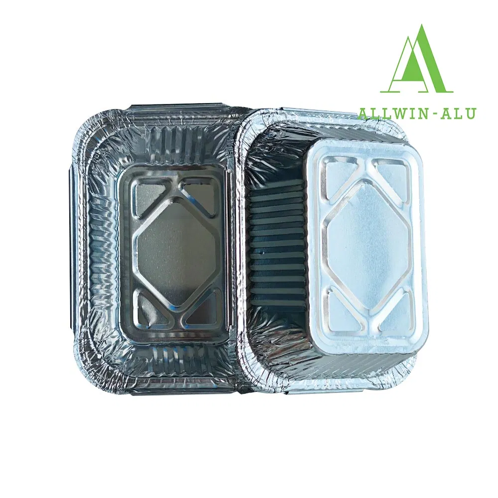 Disposable Aluminium Lunch Box Eco-Friendly Aluminum Foil Fast Food Packaging Container with Lid