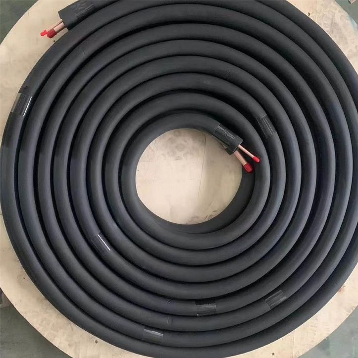 3/8 5/8 20m Black Rubber Insulated Copper Pair Coil for Air Conditioning