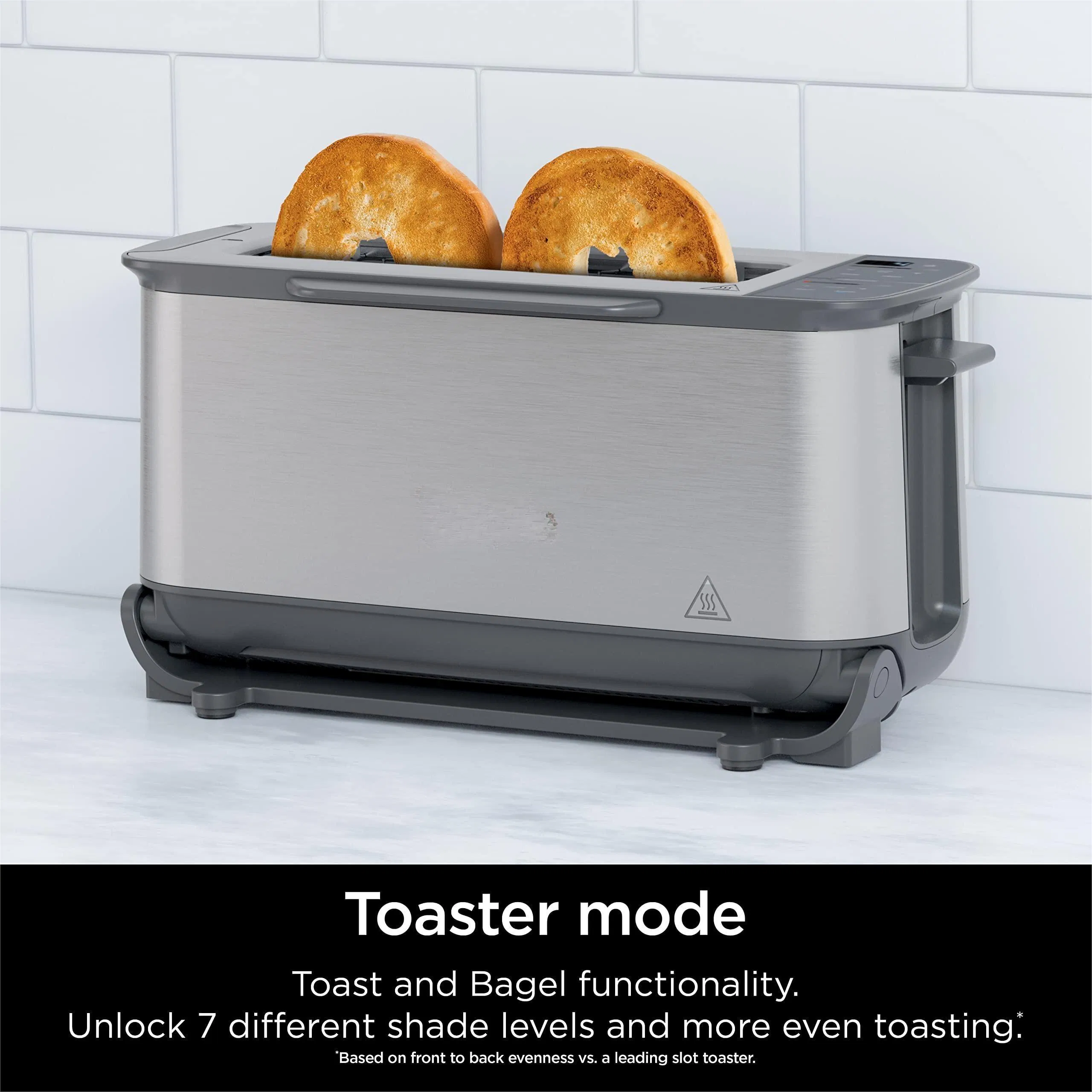 Snack Maker Reheat Stainless Steel Foodi Flip Toaster 2-Slice Capacity Compact Oven