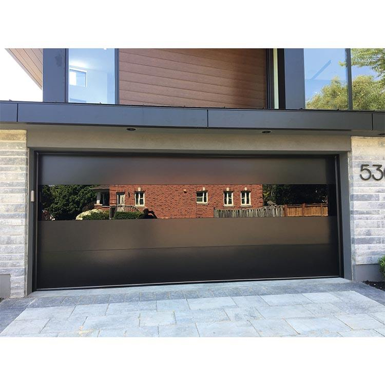 Residential Glass Garage Door with Pedestrian Door and Automatic Opener