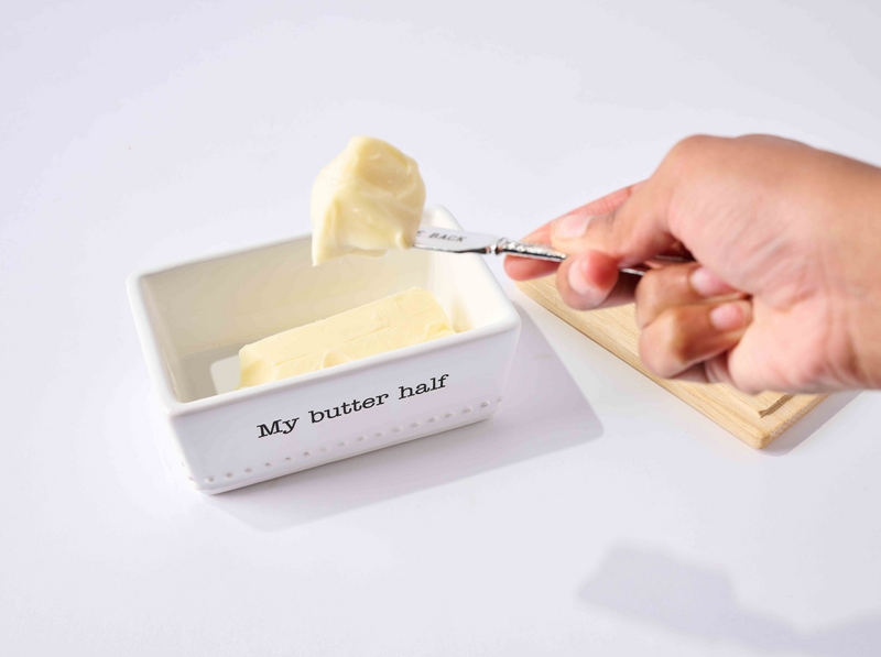 Stylish Butter Dish Bowl with Durable Wood Cutting Board Top