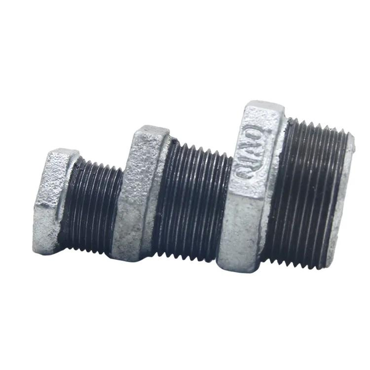 Galvanized Malleable Iron Reducing Hexagon Bushing Pipe Fitting for Plumbing Connection
