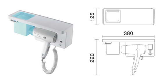 Commercial Professional Powerful Hair Dryer Wall Mounted Hotel Hair Dryer