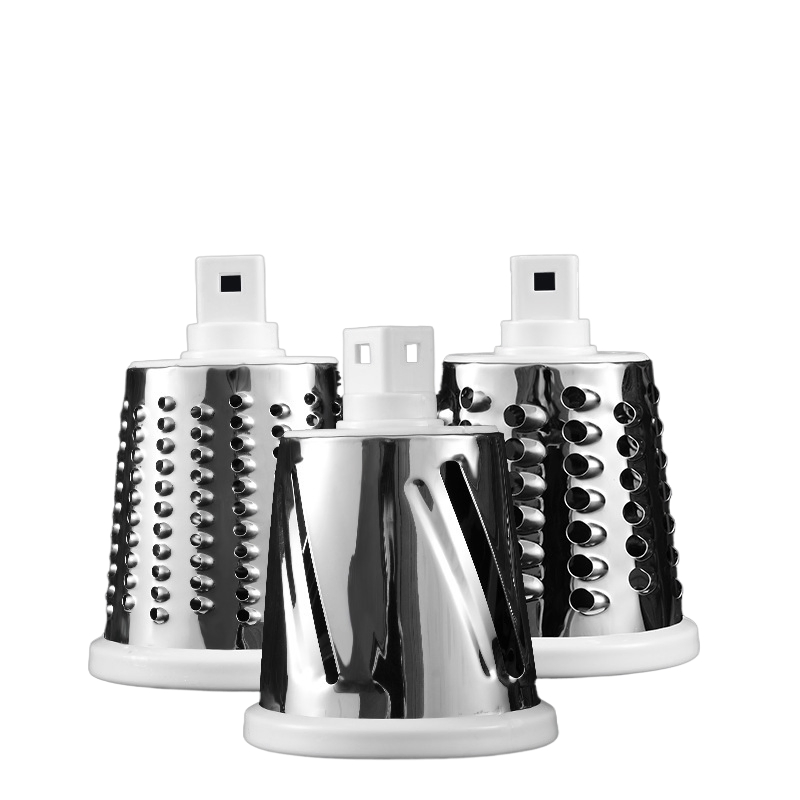 Rotary Cheese Grater with Handle Vegetable Shredder with 3 Stainless Steel Drum Blades