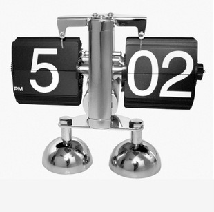 Double Bell Showing Automatic Flipping Clock Small Balance Mechanical Flipping Clock