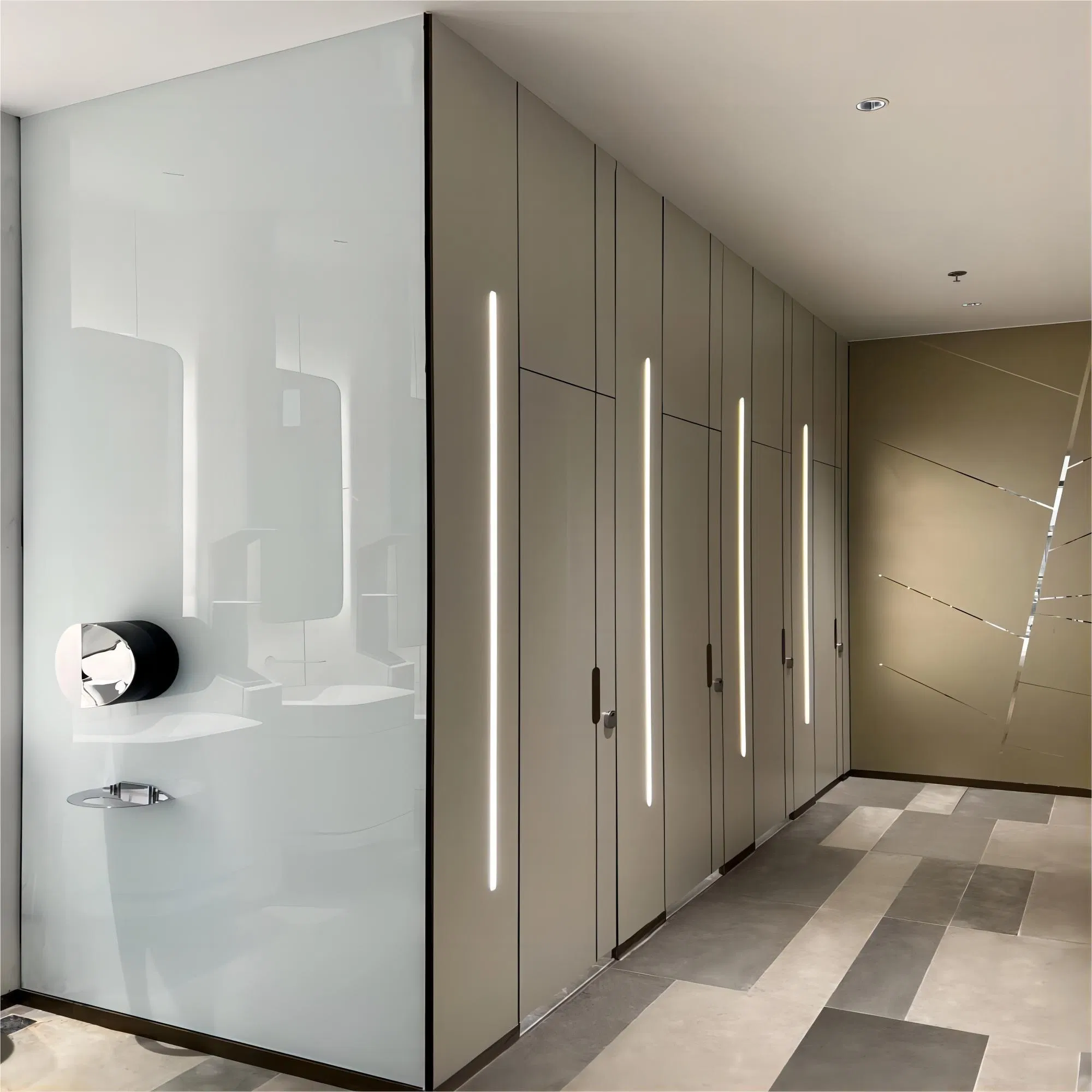 Debo Standard Design Economical Compact Laminate Toilet Partition for Train Station