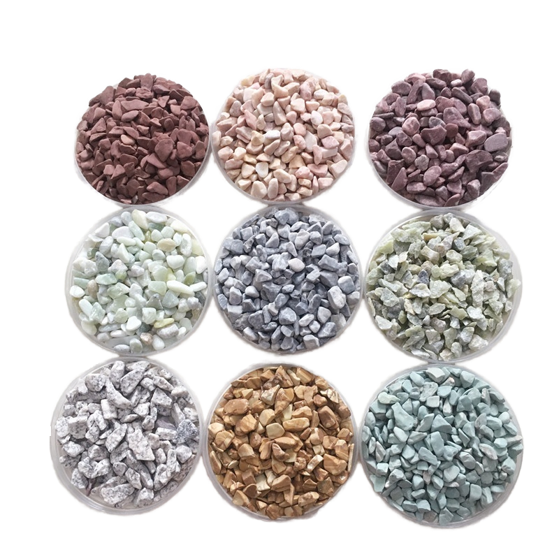 Pebbles Washed Colored Crushed Stones Permeable Surfaces Terrazzo Park Paving Garden Landscaping