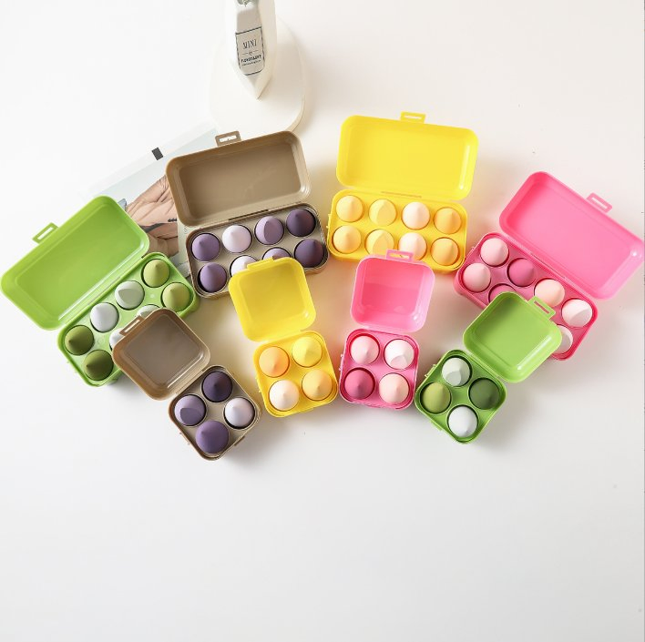 Solid Color Makeup Sponge Set, Drift Bottle Puff Set, Waterdrop & Gourd-Shaped Slanted Makeup Sponges, Cosmetic Sponge