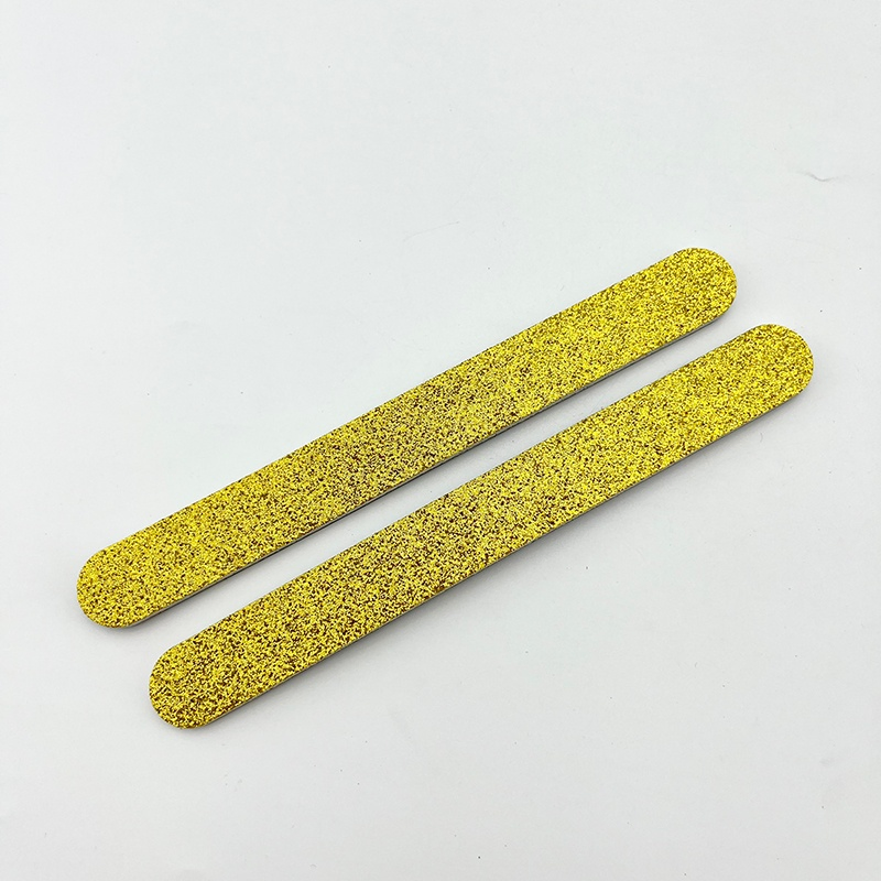 Yellow Color Glitter Round Shape Manicure Accessories Manicure Nail Care Tool EVA Nail File