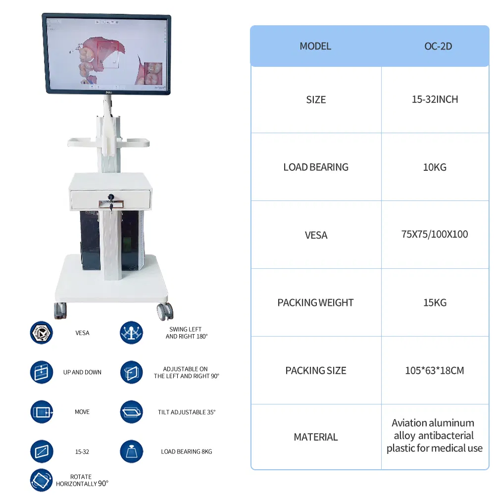 Premium Modern Mobile Dental Trolley with Aluminum and ABS Design