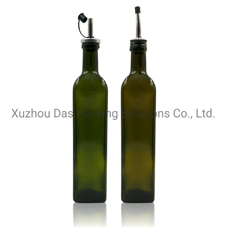 Square 750ml Marasca Glass Bottle Olive Oil Bottle Glass with Lid