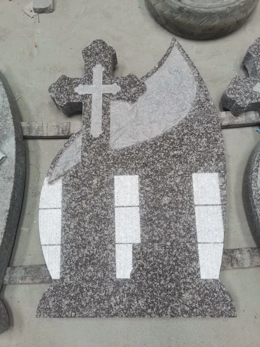 Romanian Style G664/G654/G603 Granite Stone Tombstone Customized Headstone Designs Beautiful Gravestone